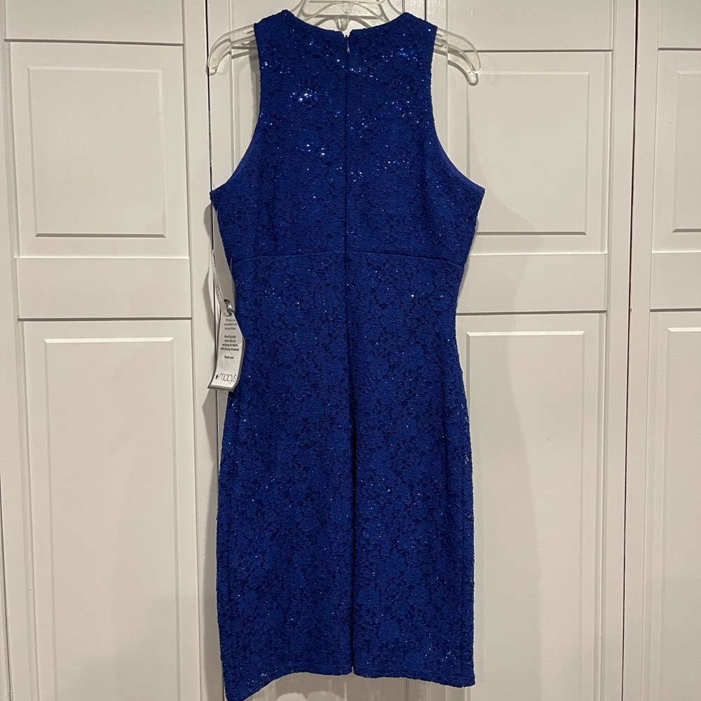 Nightway Royal Blue Lace Sequin Evening Dress (Size 6) - Picture 4 of 7